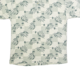 BUGLE BOY Leaf Print Mens Polo Shirt Green 90s Check M