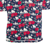 PAYNE STEWART Mens Polo Shirt Blue 90s Floral M