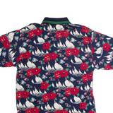 PAYNE STEWART Mens Polo Shirt Blue 90s Floral M