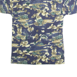TOMMY BAHAMA Hawaiian Mens Polo Shirt Blue 90s Floral S