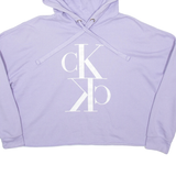 CALVIN KLEIN JEANS Cropped Womens Purple Hoodie XL