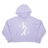 CALVIN KLEIN JEANS Cropped Womens Purple Hoodie XL