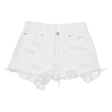 LEVI'S Womens Denim Shorts White XS W26