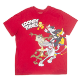 LOONEY TUNES Womens T-Shirt Red USA XL