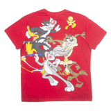 LOONEY TUNES Womens T-Shirt Red USA XL