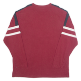 DISNEY Mickey Mouse Badge Mens T-Shirt Maroon 90s USA V-Neck L