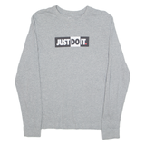 NIKE JUST DO IT Mens T-Shirt Grey Long Sleeve M
