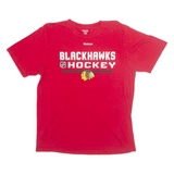 NHL Reebok Blackhawks Hockey Mens T-Shirt Red USA M