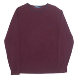 POLO RALPH LAUREN Mens T-Shirt Maroon Long Sleeve L