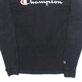 CHAMPION Mens T-Shirt Black Long Sleeve M