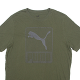 PUMA Mens T-Shirt Green Crew Neck L