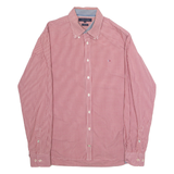 TOMMY HILFIGER Custom Fit Mens Shirt Red Gingham Long Sleeve L