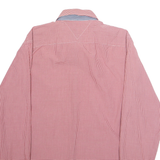 TOMMY HILFIGER Custom Fit Mens Shirt Red Gingham Long Sleeve L