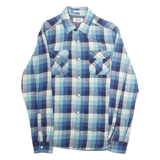 TOMMY HILFIGER Mens Shirt Blue Check Long Sleeve S