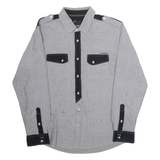 KANGOL Mens Plain Shirt Grey Long Sleeve L