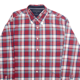 TOMMY HILFIGER Custom Fit Mens Shirt Red Plaid Long Sleeve XL
