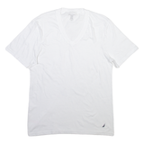 NAUTICA Mens T-Shirt White V-Neck M