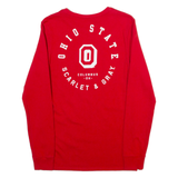 NIKE Ohio State Mens T-Shirt Red Long Sleeve USA S