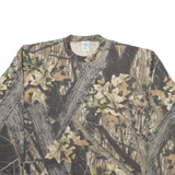 CAL CRU Forest Camo Mens T-Shirt Beige Long Sleeve XL