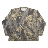 CAL CRU Forest Camo Mens T-Shirt Beige Long Sleeve XL