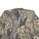 CAL CRU Forest Camo Mens T-Shirt Beige Long Sleeve XL