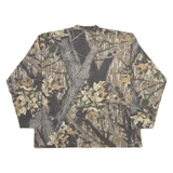 CAL CRU Forest Camo Mens T-Shirt Beige Long Sleeve XL