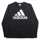 ADIDAS Mens T-Shirt Black Long Sleeve S