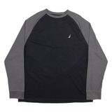 NAUTICA Mens T-Shirt Black Long Sleeve XL
