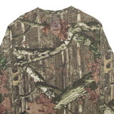MOSSY OAK Forest Camo Mens T-Shirt Beige Long Sleeve XL