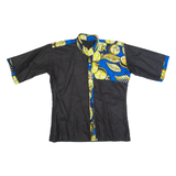 Womens Printed Shirt Black High Neck M