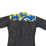 Womens Printed Shirt Black High Neck M