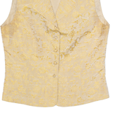 UN DEUX TROIS Womens Printed Blouse Beige Collared Sleeveless Floral S