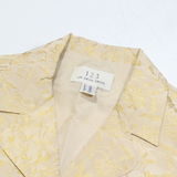 UN DEUX TROIS Womens Printed Blouse Beige Collared Sleeveless Floral S