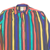 SIXTH SENSE Womens Printed Shirt Red Collared Long Sleeve Striped L