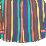 SIXTH SENSE Womens Printed Shirt Red Collared Long Sleeve Striped L