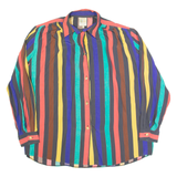 SIXTH SENSE Womens Printed Shirt Red Collared Long Sleeve Striped L