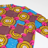 Womens Printed Shirt Maroon Crazy Pattern M