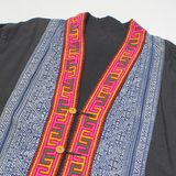 Womens Printed Top Black V-Neck Long Sleeve L