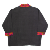 Womens Printed Top Black V-Neck Long Sleeve L