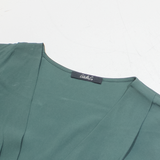 CARLA GI Womens Blouse Green V-Neck Sleeveless S