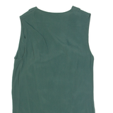 CARLA GI Womens Blouse Green V-Neck Sleeveless S
