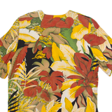 Womens Printed Top Yellow V-Neck Off Shoulder Floral UK 12