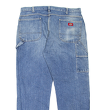 DICKIES Carpenter Workwear Mens Jeans Blue Relaxed Tapered Stone Wash W37 L32