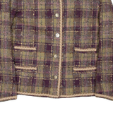 Womens Blazer Coat Purple Check M