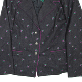 Womens Blazer Coat Black Floral M