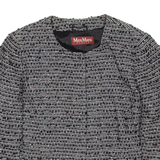 MAX MARA STUDIO Cropped Womens Blazer Coat Black UK 12