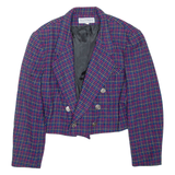 NORTON MCNAUGHTON Cropped Womens Blazer Coat Purple Check M