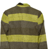 ALMA D'IENA PARIS Womens Blazer Coat Green Striped S