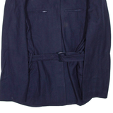Belted Womens Overcoat Coat Blue Wool S