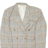 Womens Blazer Coat Brown Wool Check L